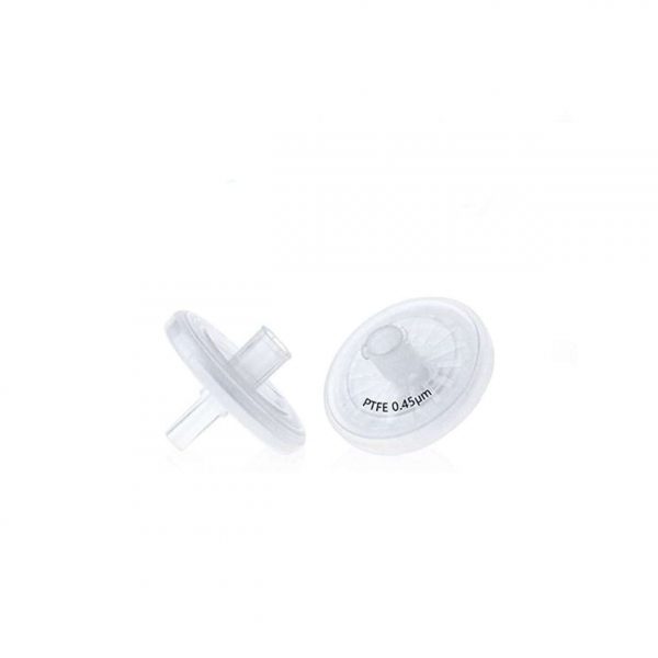 FILTRO SERINGA EM PTFE (TEFLON) HIDROFÍLICA 0,45 MICRAS E 25MM